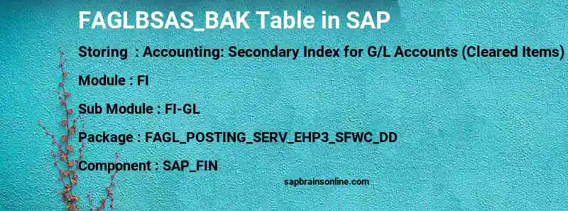 SAP FAGLBSAS_BAK table
