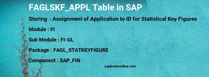 SAP FAGLSKF_APPL table