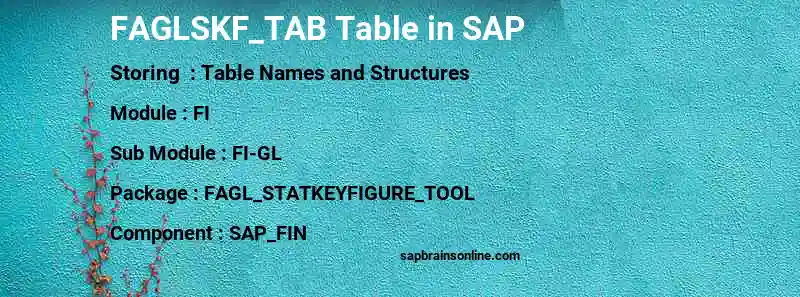 SAP FAGLSKF_TAB table