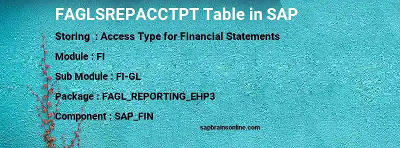 SAP FAGLSREPACCTPT table