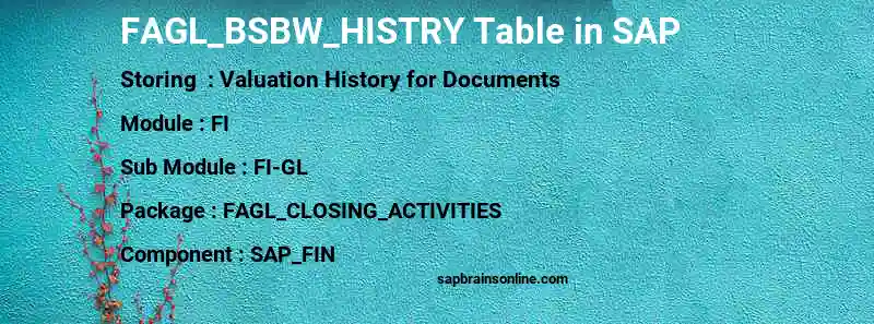 SAP FAGL_BSBW_HISTRY table