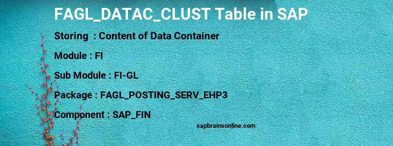 SAP FAGL_DATAC_CLUST table
