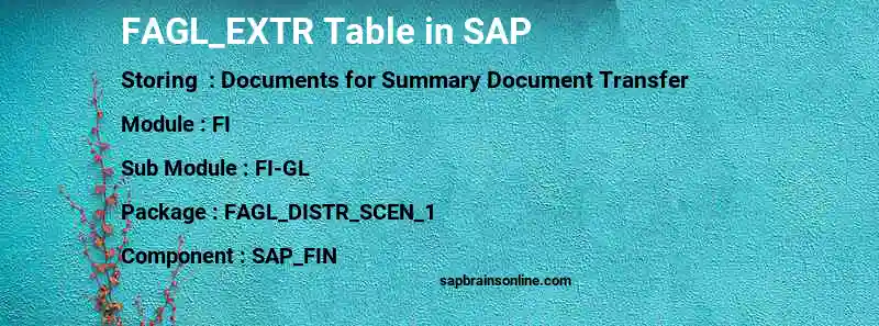 SAP FAGL_EXTR table