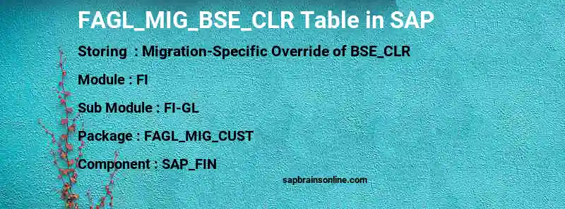 SAP FAGL_MIG_BSE_CLR table