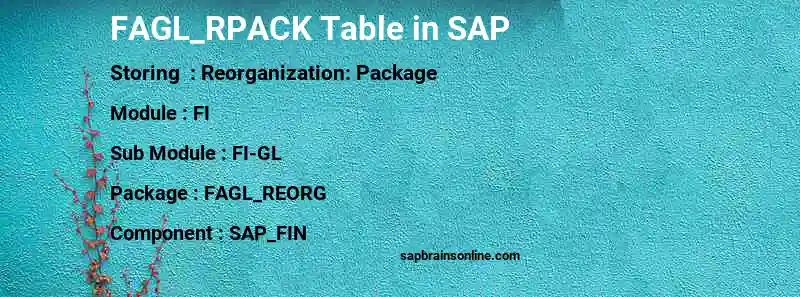 SAP FAGL_RPACK table