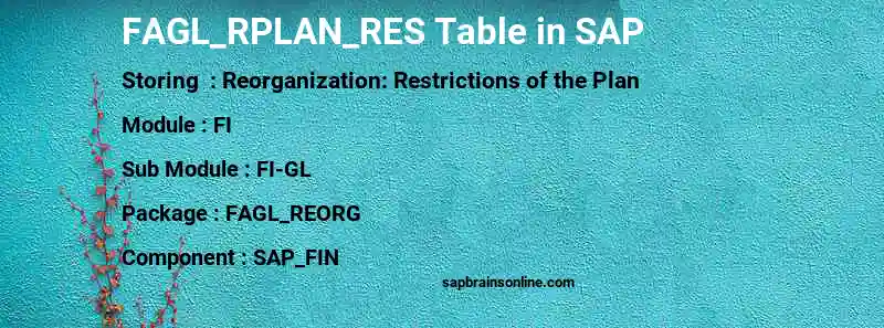 SAP FAGL_RPLAN_RES table
