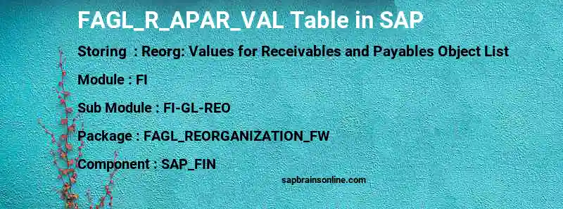 SAP FAGL_R_APAR_VAL table
