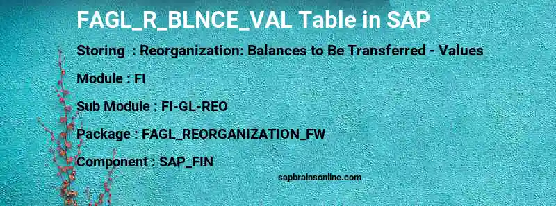 SAP FAGL_R_BLNCE_VAL table