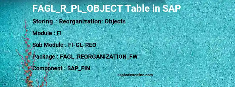 SAP FAGL_R_PL_OBJECT table