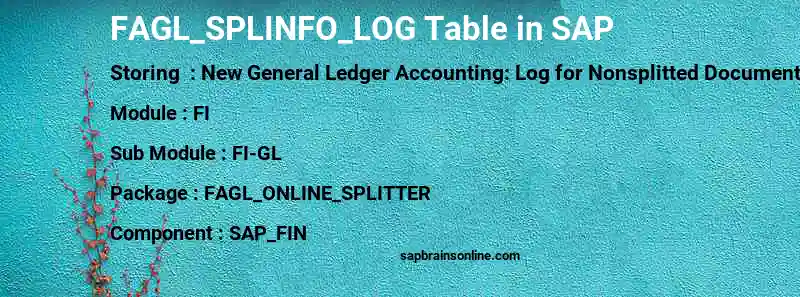 SAP FAGL_SPLINFO_LOG table