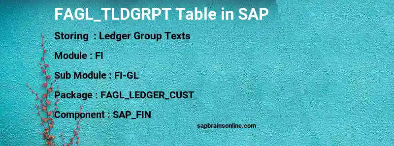 SAP FAGL_TLDGRPT table
