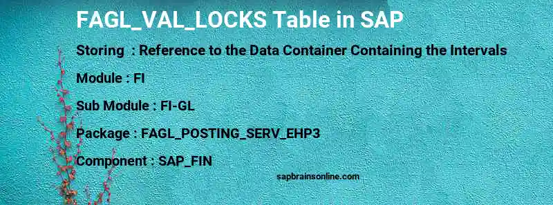 SAP FAGL_VAL_LOCKS table