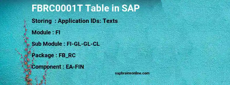SAP FBRC0001T table