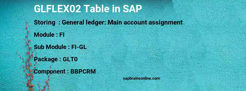 SAP GLFLEX02 table