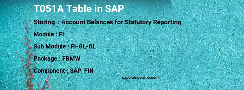 SAP T051A table