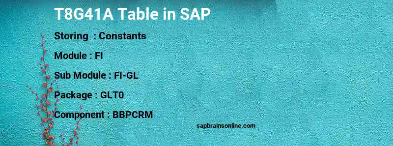 SAP T8G41A table