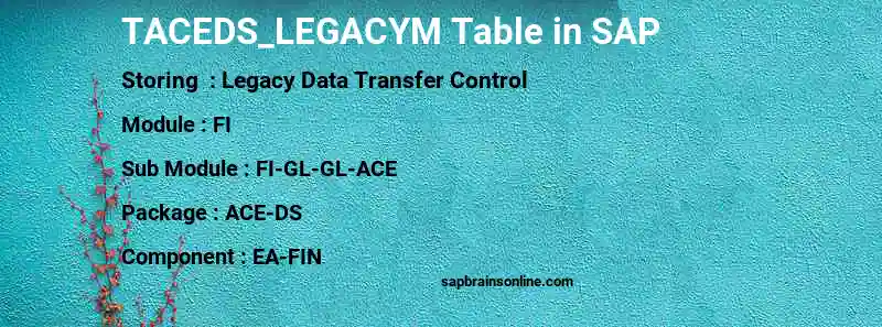 SAP TACEDS_LEGACYM table