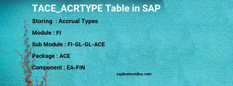 SAP TACE_ACRTYPE table