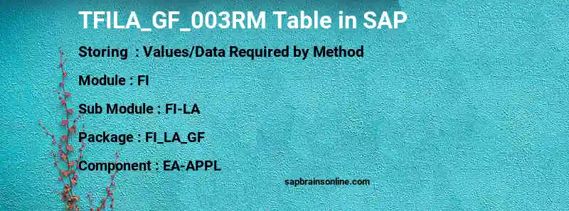 SAP TFILA_GF_003RM table