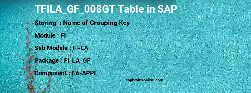 SAP TFILA_GF_008GT table