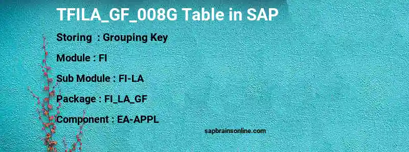 SAP TFILA_GF_008G table