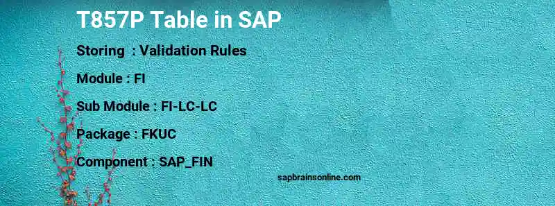 SAP T857P table