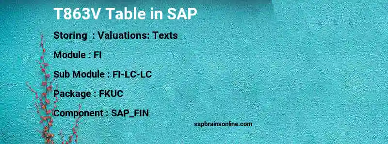 SAP T863V table