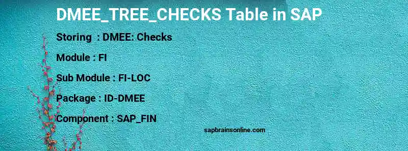 SAP DMEE_TREE_CHECKS table