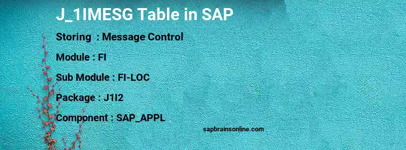 SAP J_1IMESG table