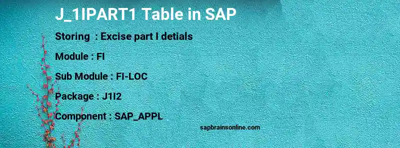 SAP J_1IPART1 table