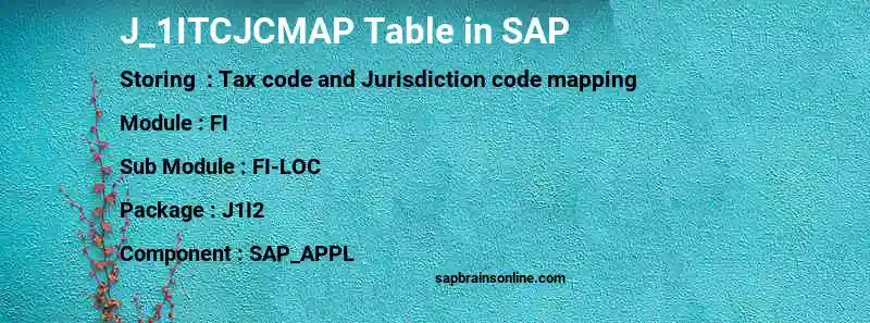 SAP J_1ITCJCMAP table