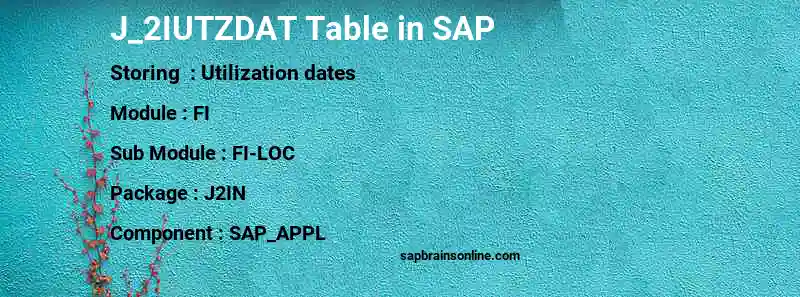 SAP J_2IUTZDAT table