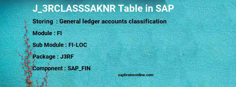 SAP J_3RCLASSSAKNR table