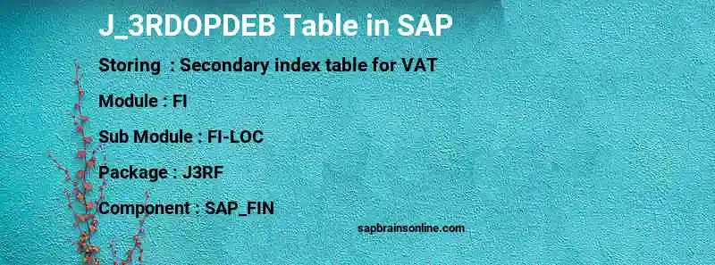 SAP J_3RDOPDEB table