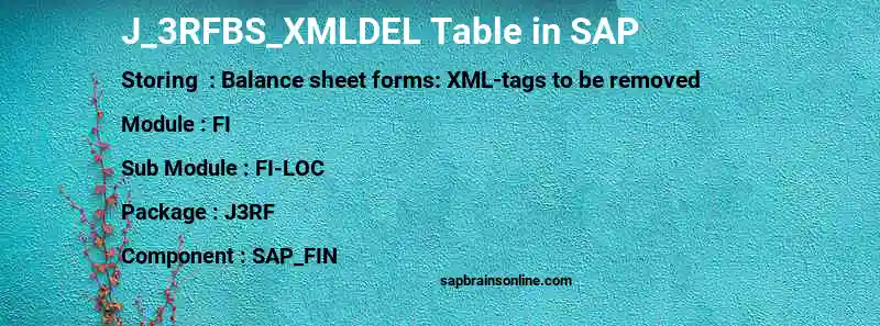 SAP J_3RFBS_XMLDEL table