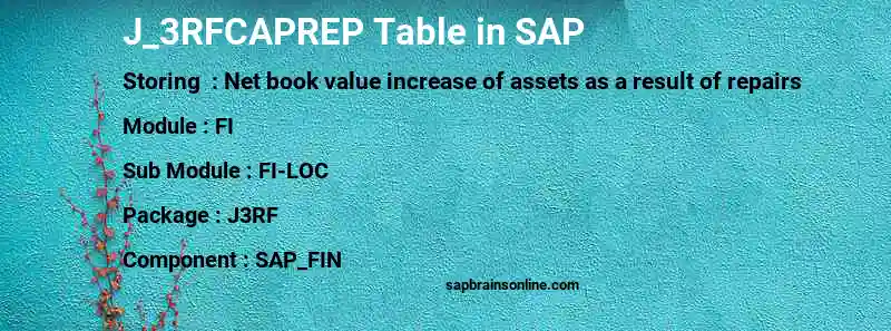 SAP J_3RFCAPREP table