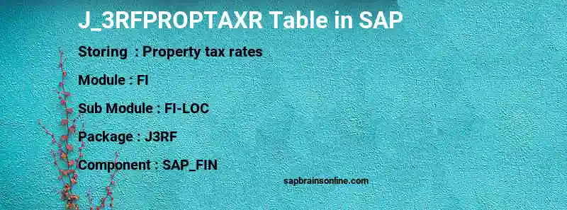 SAP J_3RFPROPTAXR table