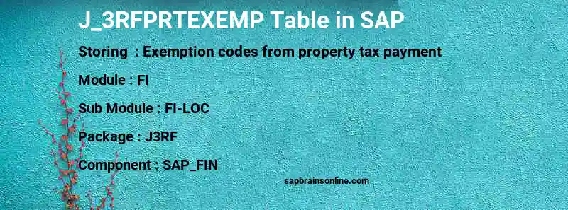 SAP J_3RFPRTEXEMP table