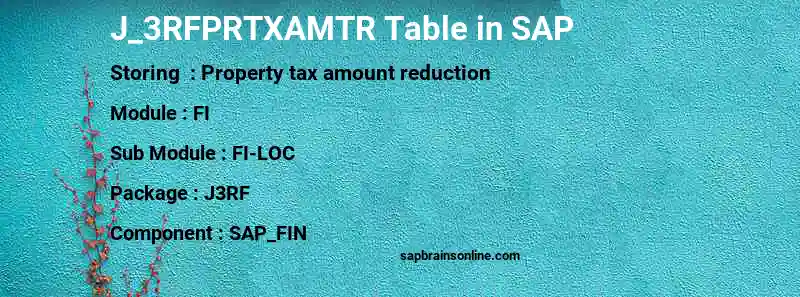 SAP J_3RFPRTXAMTR table