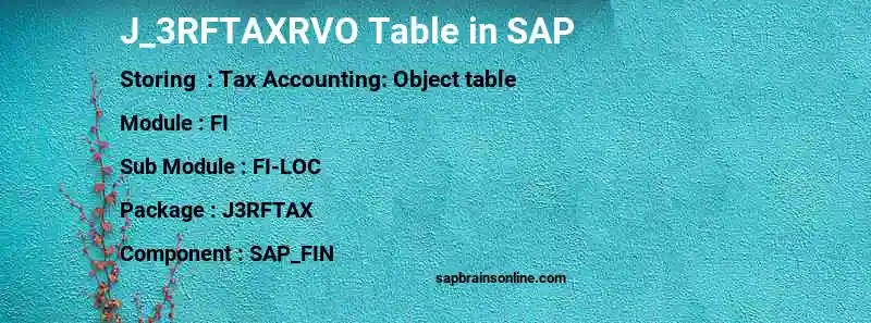 SAP J_3RFTAXRVO table