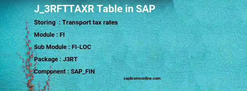 SAP J_3RFTTAXR table