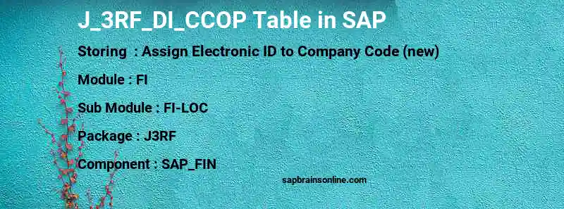 SAP J_3RF_DI_CCOP table