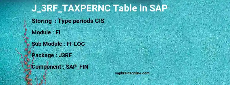 SAP J_3RF_TAXPERNC table
