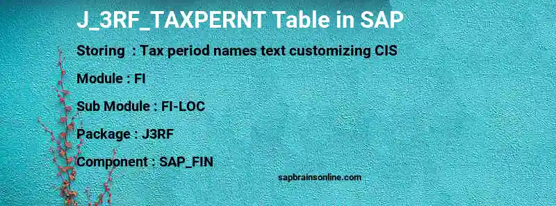 SAP J_3RF_TAXPERNT table