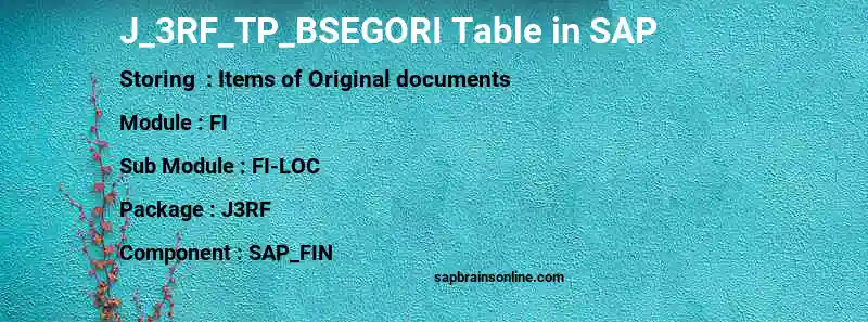 SAP J_3RF_TP_BSEGORI table