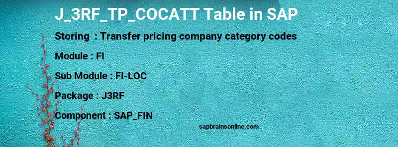SAP J_3RF_TP_COCATT table