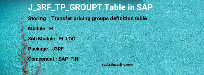 SAP J_3RF_TP_GROUPT table