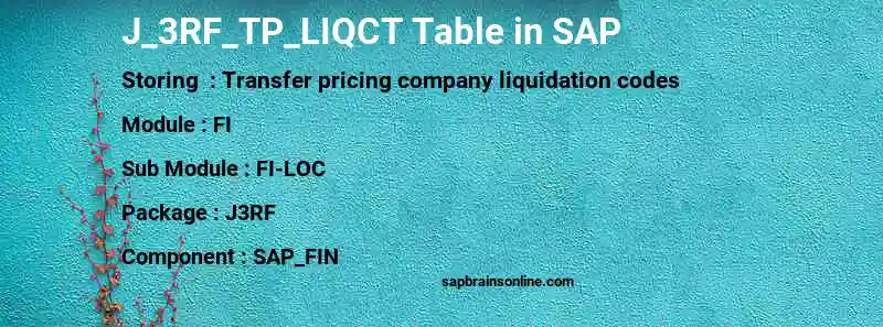 SAP J_3RF_TP_LIQCT table