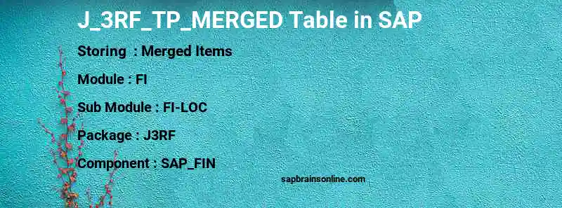 SAP J_3RF_TP_MERGED table