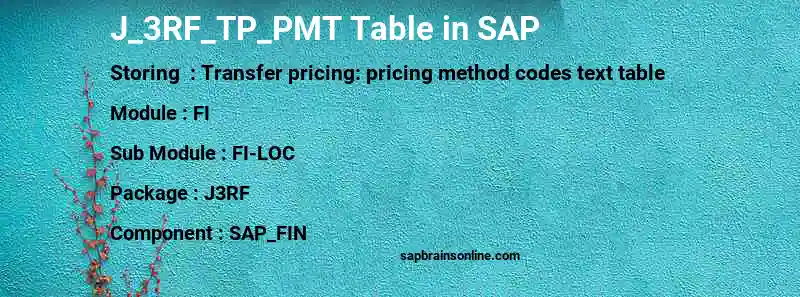 SAP J_3RF_TP_PMT table